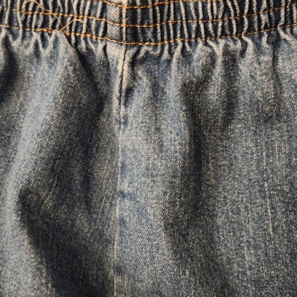 VF Jeanswear Cropped Jeans Size 18 Average Blue Denim Pull On Elastic Waist - Picture 7 of 8